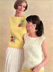 Vintage Crochet Pattern 2 Blouses Long Shell and Shell for Women PDF Instant Download