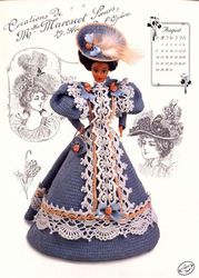 Vintage dress for Barbie doll | Crochet pattern | Crochet dress for Barbie | PDF Digital download