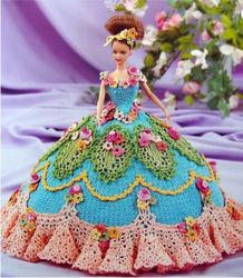 Crochet pattern | Dress for Barbie doll | Vintage crochet | Dress pattern for a doll | PDF