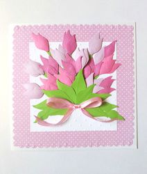 Boxed Luxury Tulips Greeting Card for Special Occasions: Handmade, Elegant and Vibrant