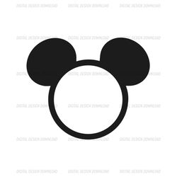 Black Frame Disney Mickey Mouse Head Cutting File SVG