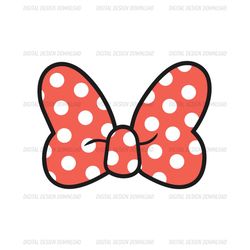 Polka Dots Red Bowtie Minnie Mouse Cut File SVG