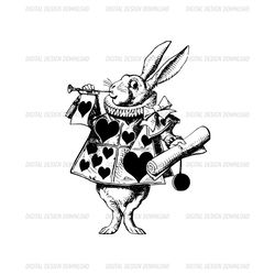 White Rabbit Alice's Adventure In Wonderland Queen Of Heart SVG