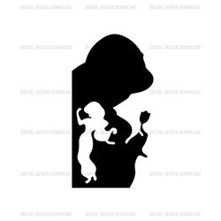Princess Jasmine Rose Flower Disney Cartoon Silhouette SVG