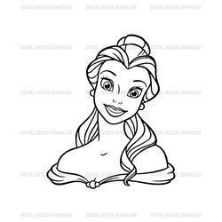 Belle Princess Smiley Face Disney Beauty and The Beast SVG
