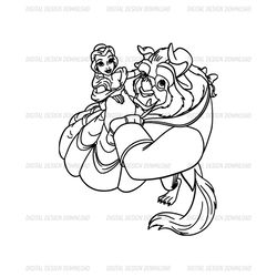 Princess Belle And The Beast Disney Cartoon Beauty and The Beast SVG
