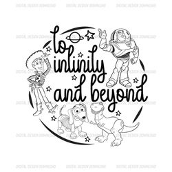 To Infinity And Beyond Round Toy Story Characters SVG