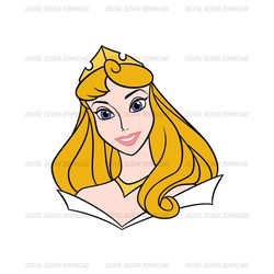 Smiley Face Princess Aurora SVG, Aurora Vector, Disney Princess SVG, Sleeping Beauty SVG, Disney Cartoon Digital Downloa