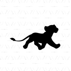 Simba The Lion Cub King Disney Cartoon Silhouette Image SVG