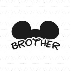 Brother Disney Mickey Magic Mouse Ears Vector SVG