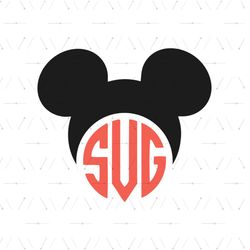 Disney Mickey Mouse Ears Splits Name Cut File SVG