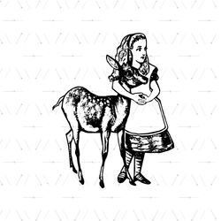 The Fawn And Alice In Wonderland Silhouette SVG