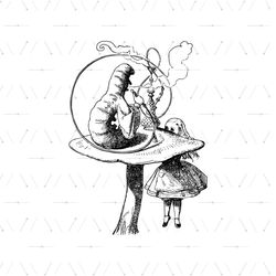 Alice And The Caterpillar Smoking Alice Adventure In Wonderland SVG