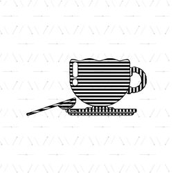 Alice Adventure In Wonderland Tea Party Tea Cup and Spoon SVG