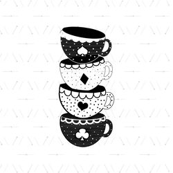 The Mad Hatter Tea Party Poker Card Tea Cup Set