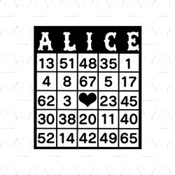 Alice In Wonderland Bingo Card Game Tea Party SVG