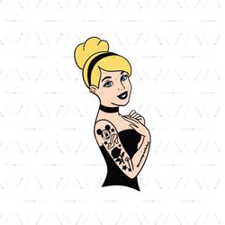 Disney Tattooed Punk Style Princess Cinderella SVG
