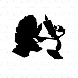 Cogsworth and Lumiere Beauty and The Beast Character Silhouette SVG