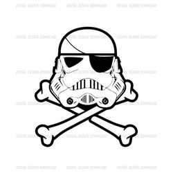 Star Wars Stormtrooper Skull Crossbones Silhouette SVG