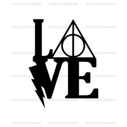 Harry Potter Love Death Hallows Symbol SVG
