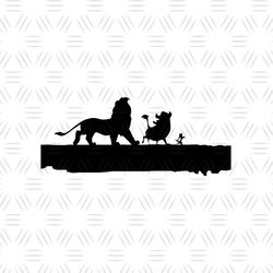Lion King Characters Simba Timon and Pumba On The Bridge SVG