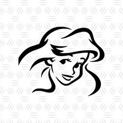 The Face Of The Little Mermaid Ariel Silhouette SVG