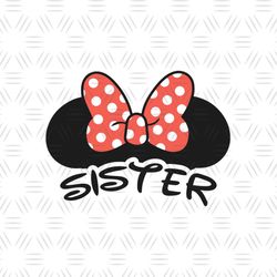 Sister Disney Minnie Magic Mouse Ears Vector SVG
