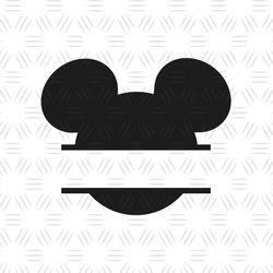 Black Split Mickey Mouse Head Cutting File SVG