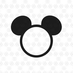Black Frame Disney Mickey Mouse Head Cutting File SVG