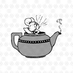 Mouse In The Tea Cup Alice In Wonderland Tea Party SVG