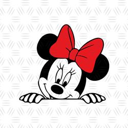 Disney Red Bow Bride Minnie Mouse Head SVG