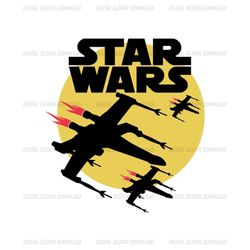 Star Wars XWing Fighter Starburst Logo Design SVG