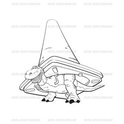 Disney Cartoon Toy Story Character Rex Under The Cone Toy Silhouette SVG
