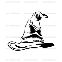 Harry Potter Black White Sorting Witch Hat SVG PNG Cut Files