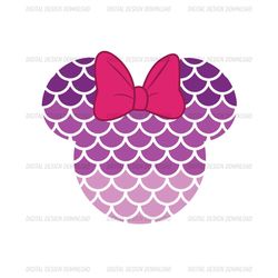 Minnie Mouse Mermaid Head Pattern Mickey SVG
