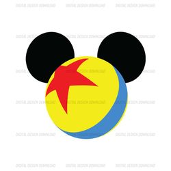 Mickey Mouse Pixal Ball Head SVG
