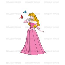 Disney Princess Aurora and The Birds SVG, Aurora Vector, Disney Princess SVG, Sleeping Beauty SVG, Disney Cartoon Digita