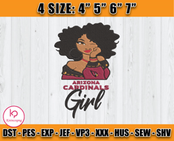 Cardinals Embroidery, NFL Girls Embroidery, NFL Machine Embroidery Digital, 4 sizes Machine Emb Files -12 -Kreincespng