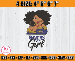 Ravens Embroidery, Betty Boop Embroidery, NFL Machine Embroidery Digital, 4 sizes Machine Emb Files -17 & Kreinces