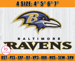 Ravens Embroidery, NFL Ravens Embroidery, NFL Machine Embroidery Digital, 4 sizes Machine Emb Files -26 & Kreinces