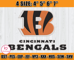 Cincinnati Bengals Embroidery, Logo Bengals Embroidery, Digital NFL Embroidery Files, Sport Embroidery File, D2 - Kreinc