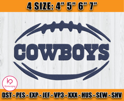 Cowboys Ball Embroidery, Cowboys Football Embroidery, Dallas Logo, Sport Embroidery, D10 - Kreincespng