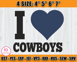 I Love Cowboys Embroidery Design, Dallas Embroidery, Sport Embroidery, Football Embroidery Design, D21 - Kreincespng