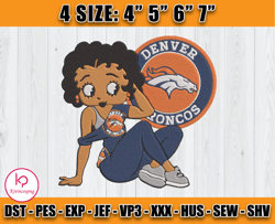 Broncos Betty Boop Embroidery File, Betty Boop Embroidery Design, Broncos Embroidery, Sport embroidery, D16- Kreincespng