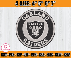 Las Vegas Raiders Logo Embroidery, NFL Sport Embroidery, Embroidery Design files