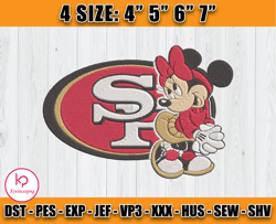 San Francisco 49ers Mickey Embroidery, San Francisco 49ers Embroidery File, Football Team Embroidery Design