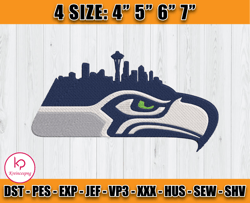 Seattle Seahawks Embroidery Designs, NFL Embroidery Designs, Digital Download, Football Embroidery
