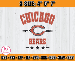 Chicago Bears Football Embroidery Design, Brand Embroidery, NFL Embroidery File, Logo Shirt 04