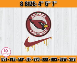 Arizona Cardinals Nike Embroidery Design, Brand Embroidery, NFL Embroidery File, Logo Shirt 100