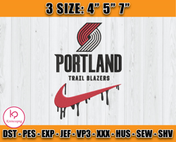 Portland Trail Blazers Embroidery Design, Basketball Nike Embroidery Machine Design
